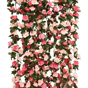 5 Pieces of Simulated Rose Rings -41 Feet (8.2 Feet Per Vine) for Wedding, Home, and Party Decoration, No Need To Take Care of Fake Flower Decorations, Suitable for Indoor and Outdoor Use - Easy To Hang decorative fake flower