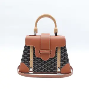 Pre-owned Goyard Coated Canvas Handbags Saigon Brown Handbag T10377342
