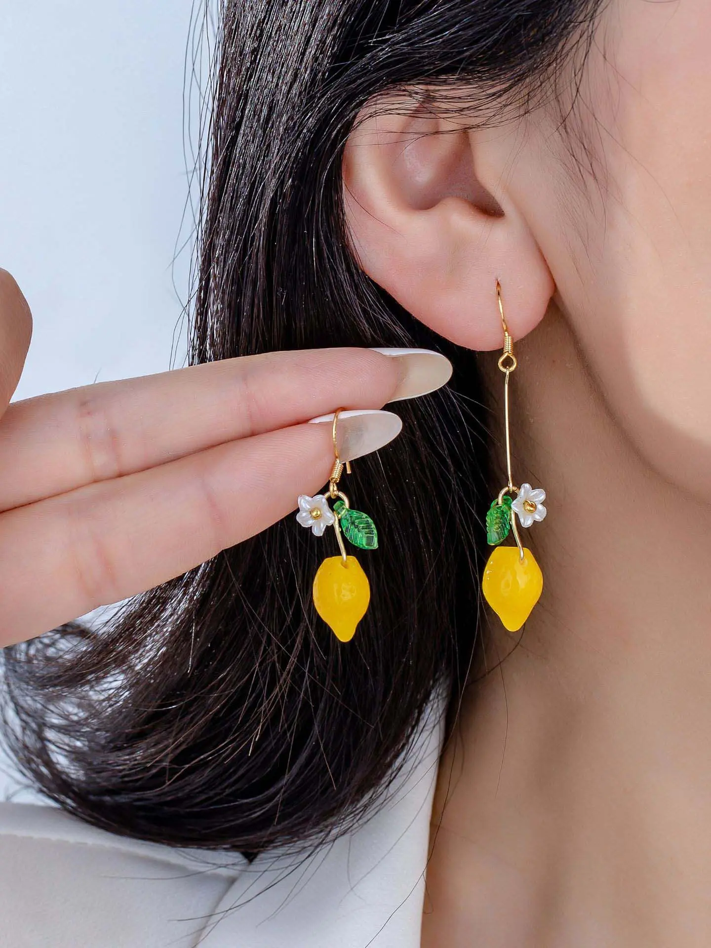 Cute Lemon Leaf Design Dangle Earrings, Fashionable Jewelry for Women, Daily Clothing Decor, Trendy All-match & Exquisite Jewelry for Birthday Gift