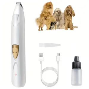 Electric dog paw trimmer, dog clippers with LED lights, USB rechargeable professional dog beauty kit, cat and dog razor, pet eyes, face, ears, paws