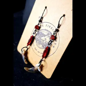 Fox claw vintage crystal dangle earrings