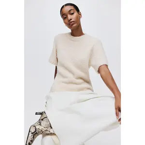 H&M Bouclé-knit T-shirt