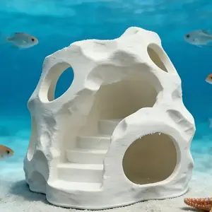 Moon Rock Shape Fish Hideout, Suitable for Freshwater Aquariums, Aquatic Plant Tanks, Pet Care, Moving In, Aquarium Enthusiasts