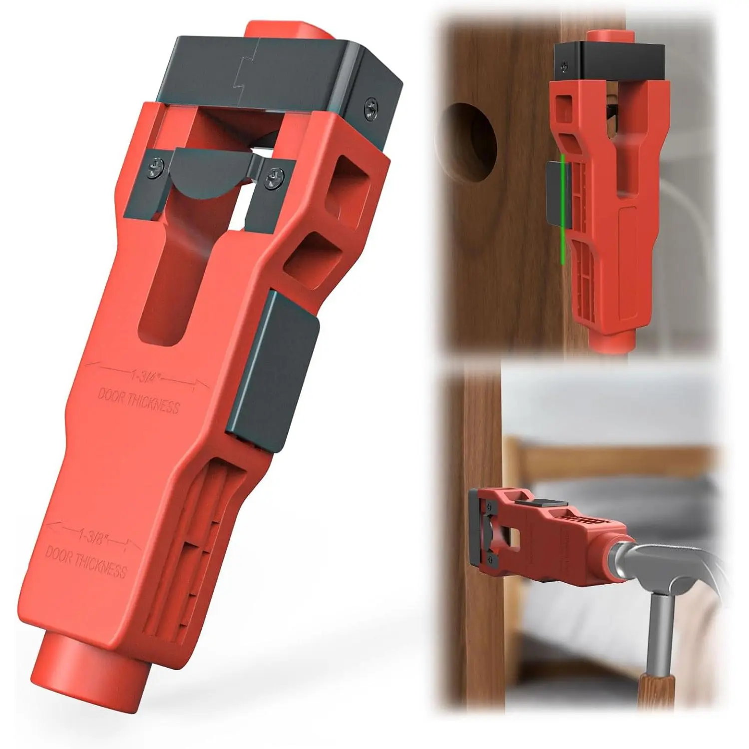 Door Latch Mortise Tool, Mortise Kit with Vertical Calibration Plate, Complete Door Latch Installation Kit for , Clean, and Professional Mortising  /8" and /4" Doors