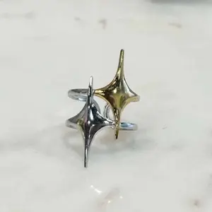Spark Ring - Unique Star Design with Silver and Gold Finish for Stylish Accessory
