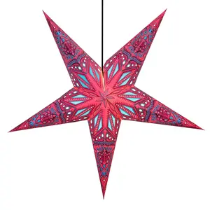 Om Paper Star Lantern - Fuschia Dreams