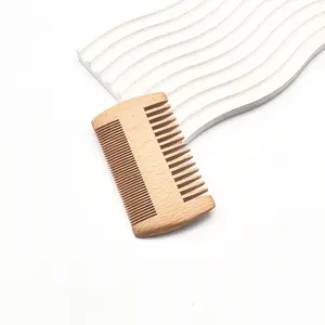 Double-Sided Wooden Comb for Hair & Beard Care, Natural Wood Design, Durable Dual-Use Grooming Tool, Perfect for Styling & Maintenance