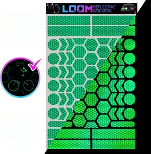 67PCS Prismatic Green Reflective Stickers | Helmets, Bikes, Motorcycles & Hard Hats | Waterproof Night Safety Decals