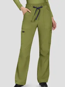 koi Solis Freda Women's 8-Pocket STRETCH Rib-Knit Double Waist Straight Leg Cargo Scrub Pant