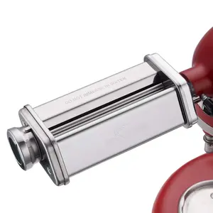 Pasta Roller Attachment For Stand Mixer  Stainless Steel With 8 Adjustable Thickness Knob By