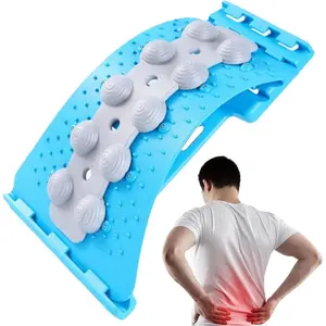 4 Level Adjustable Back Stretcher Device, Lumbar Relaxer, Portable Massage Back Stretcher for Shoulder Neck Spinal Workout Yoga Home Gym Sleeping Sitting Slouching