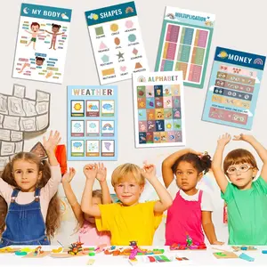 16 Boho Educational Posters for Toddlers Alphabet Numbers Weather Four Seasons Colors Ideal for Elementary Classrooms and Boho-Themed Rooms Learning Materials Adhesive Stickers Enhancing Early Learning Environment