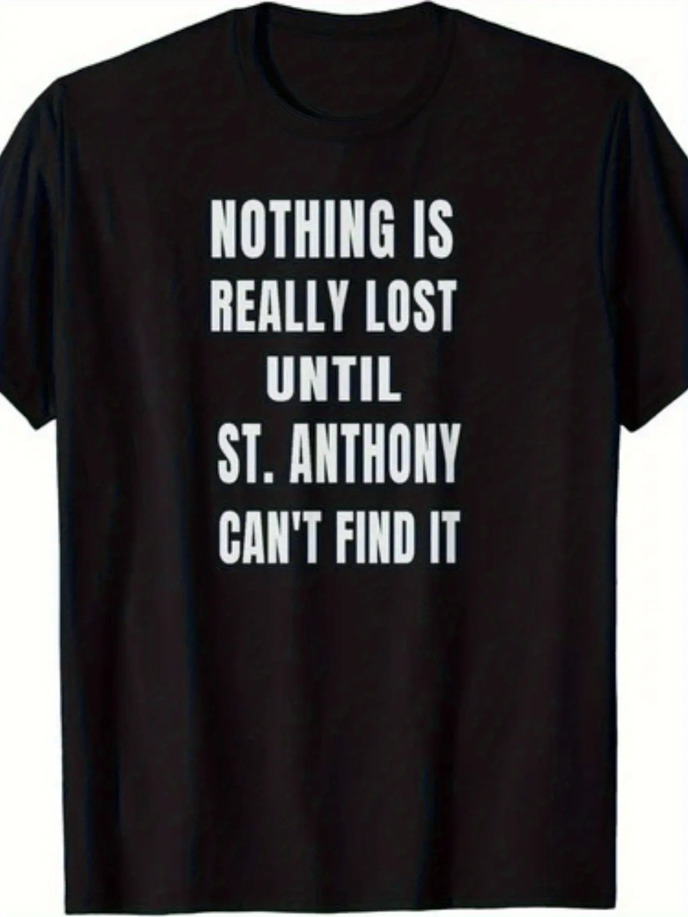This Humorous St  Anthony T-Shirt Is Made from Ult unisex soft cotton short sleeve t shirt, vintage graphic casual tee for men women teens, perfect birthday holiday gift for camping travel gym daily street  wear