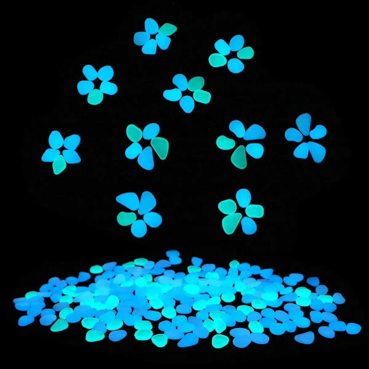 300 Glow Stones for Gardens, Patio, Nightlight Gravel for Fish Tanks and Planters, Decorative Pathway Pebbles for Outdoor & Indoor Use, Decoration, Garden Art