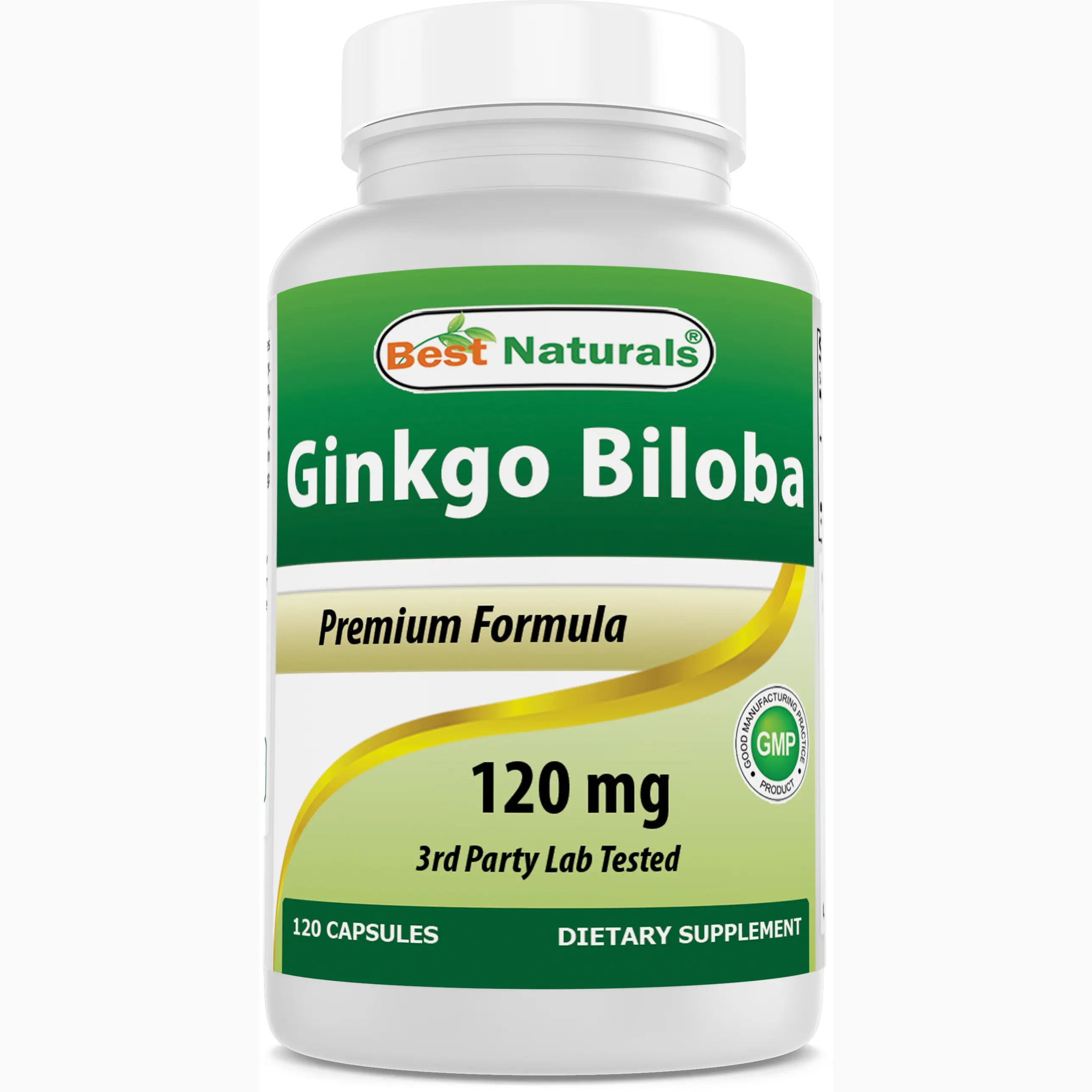 Best Naturals Ginkgo Biloba Supplement, 120 mg, 120 Capsules - Cognitive Health, Circulation, Antioxidant Support for Healthy Wellness