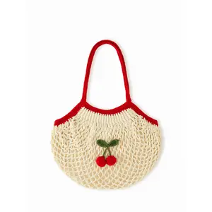 Cider CHERRY KNITTED SHOULDER BAG