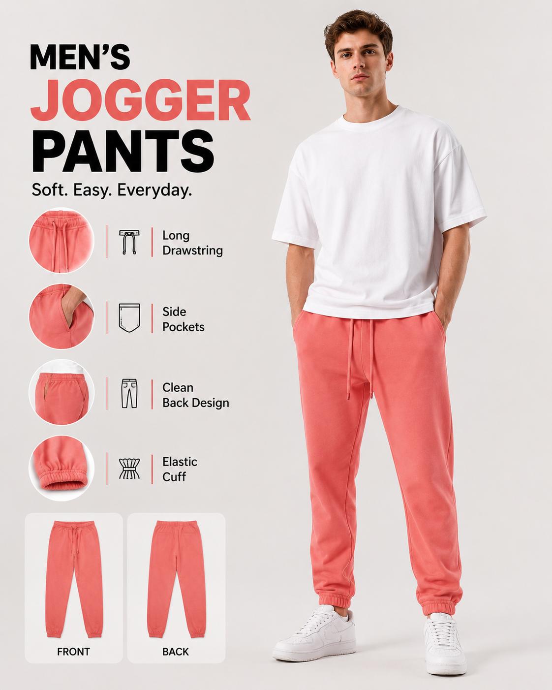 Fleece Elastic Bottom Sweatpants with Pockets, Relaxed Fit, Moisture Wicking, Breathable