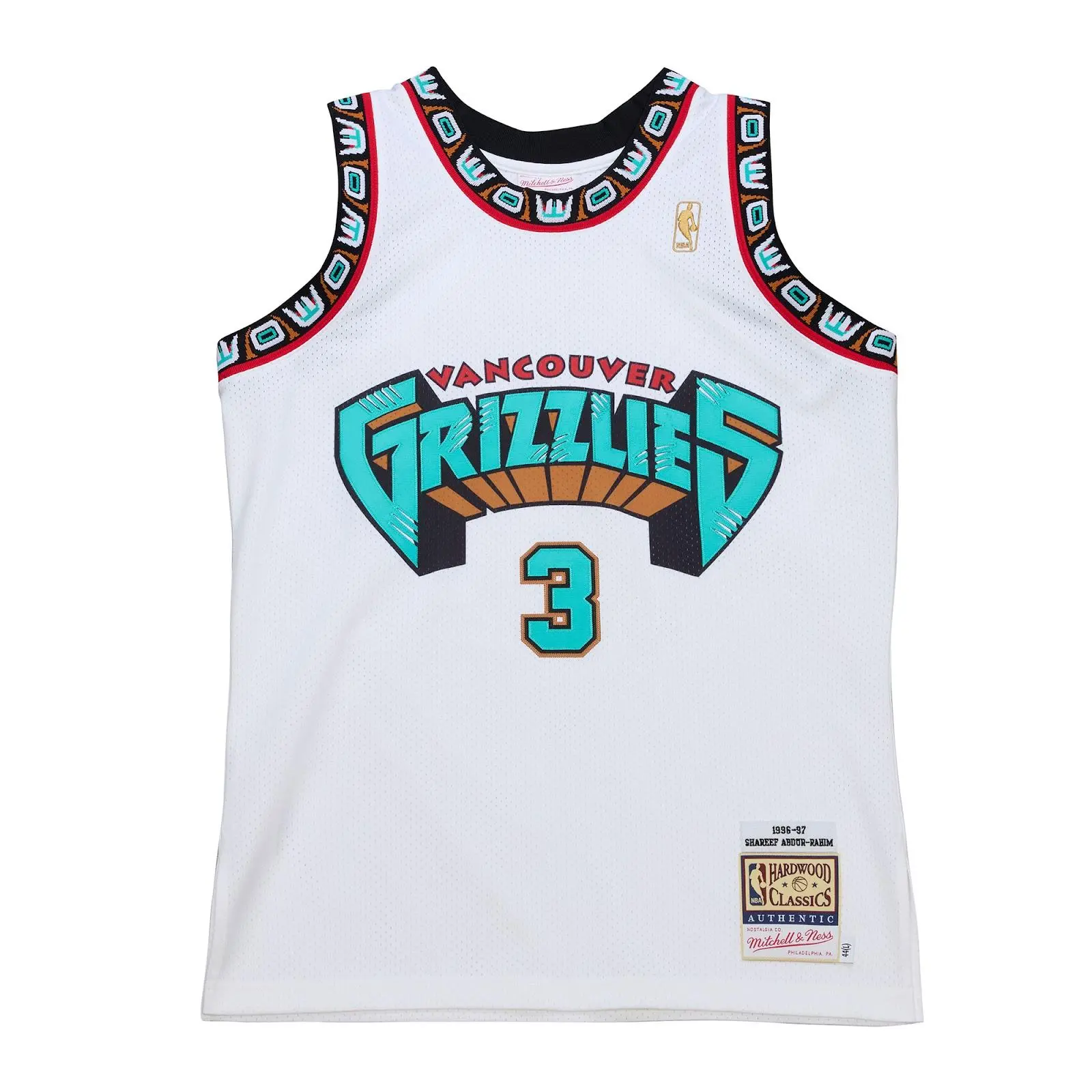 Shareef Abdur-Rahim Vancouver Grizzlies 1996-97 White Authentic Jersey NBA Throwback Basketball Hardwood Classics Fan Gear Mitchell & Ness