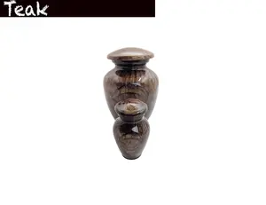 Wood Pattern (Teak) Keepsake Urn - High Gloss Mini Cremation Urn