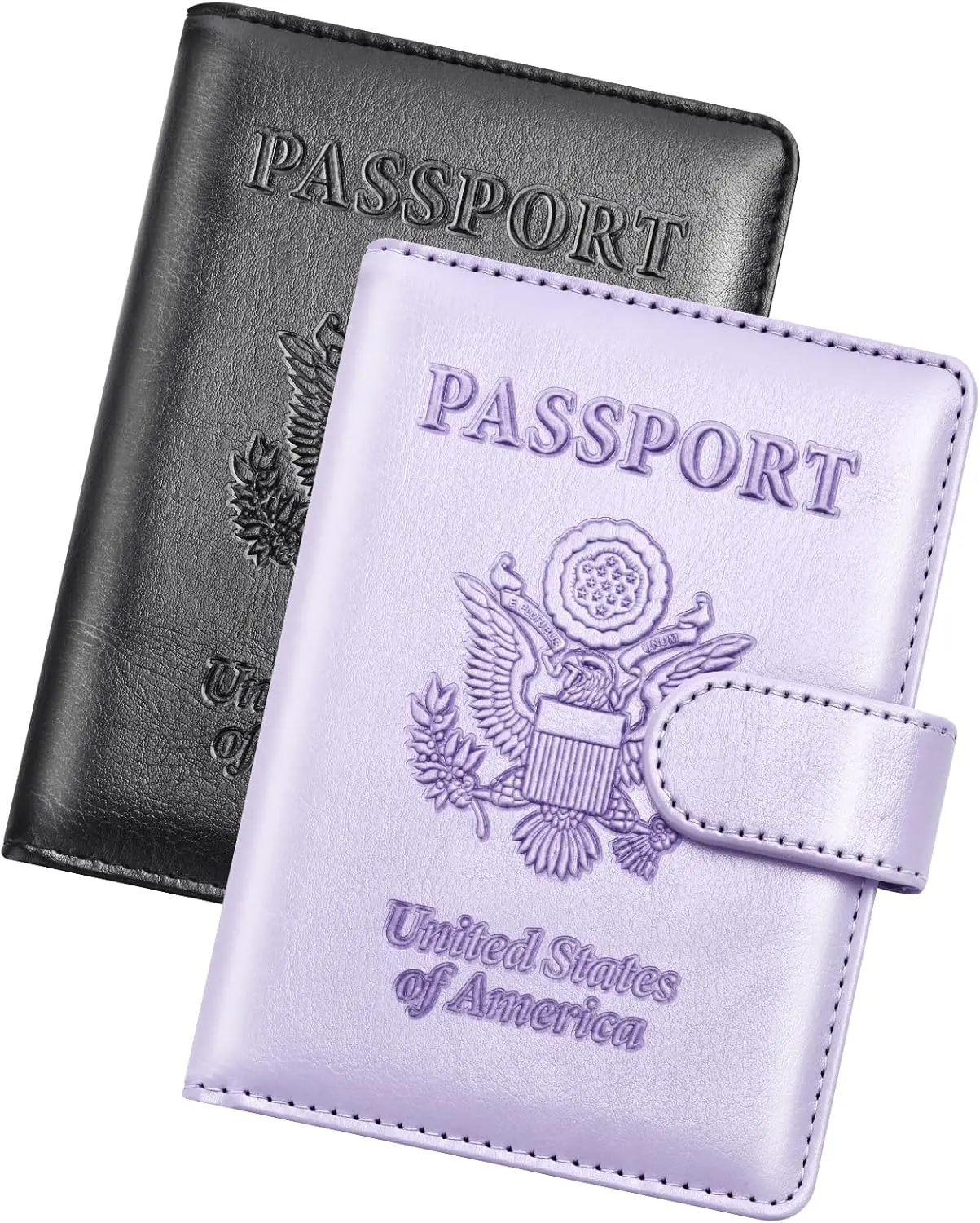 6-Piece Synthetic PU Leather Passport Holder Set - Embossed Geometric Finish, RFID Blocking, Magnetic Closure, Transparent Pocket, 125mm x 88mm Standard Size, Lightweight, Travel Essential, Ideal for Corporate Gifts