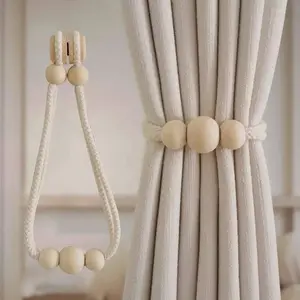 1pc/2pcs Bohemian Style Magnetic Curtain Tie Backs, Creative Curtain Accessories, Window Decoration Ropes, Interior Decoration Accessories, Window Decorations Supplies