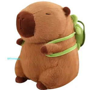 Capybara Plush Cute Capybara Stuffed Animal Kawaii Plush Toy with Turtle Backpack Capybara Gifts Cute Plush Pillow Birthday for Kids Boys Girls