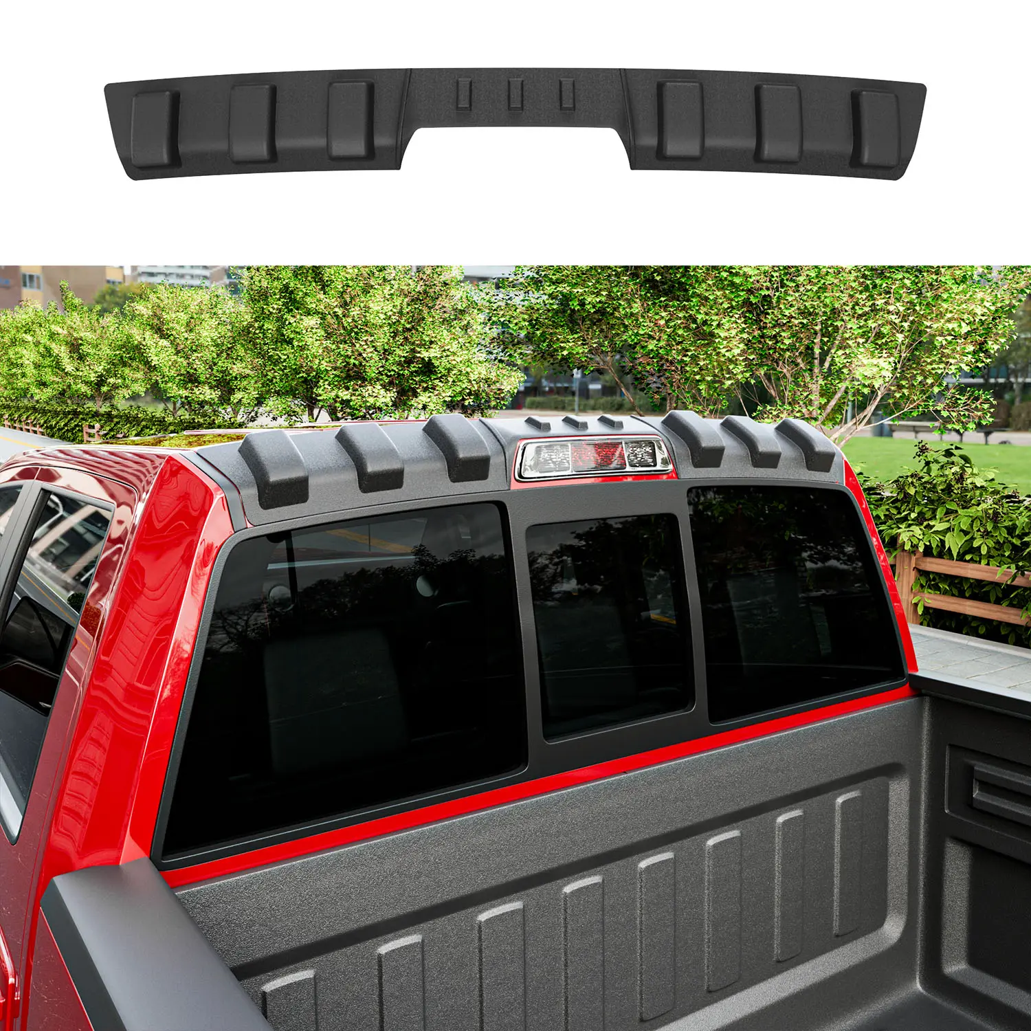 [Fits 09-25 F150] Rear Roof Protector Compatible with 2009-2014 Ford F150 Rear Roof Spoiler Upgraded TPE Truck Cab Protector Replacement for 2009 2010 2011 2012 2013 2014 Ford F-150 Accessories
