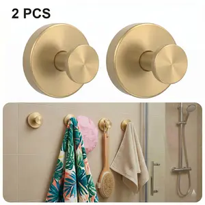 2-Pack Creative Stainless Steel Vacuum Suction Cup Hook Set, Home Organizer, No-Drilling Easy Installation, Waterproof Reusable, Kitchen & Bathroom Essential for Hanging Towels & Bathrobes outdoorfun