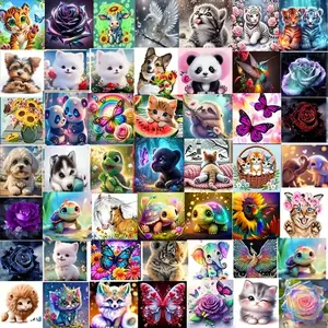 10pcs/20pcs/30pcs Diamond Painting Kit, DIY Animal Insect Patterns, Full Drill Art Set for Wall Decor, Beginner Adult Gift, Random Style