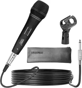 5 CORE Microphone Dynamic Cardioid XLR Unidirectional Wired Mic w Built-in Pop Filter w High Gain Wide Frequency for Stage & Studio Includes Cable + Clip + Bag - ND 235X