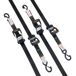 VEVOR Ratchet Tie Down Straps (4PK), 5208 lb Max Break Strength, Includes 4 Premium 1.6" x 8' Rachet Tie Downs with Padded Handles, for Moving Securing Cargo, Appliances, Lawn Equipment, Motorcycle