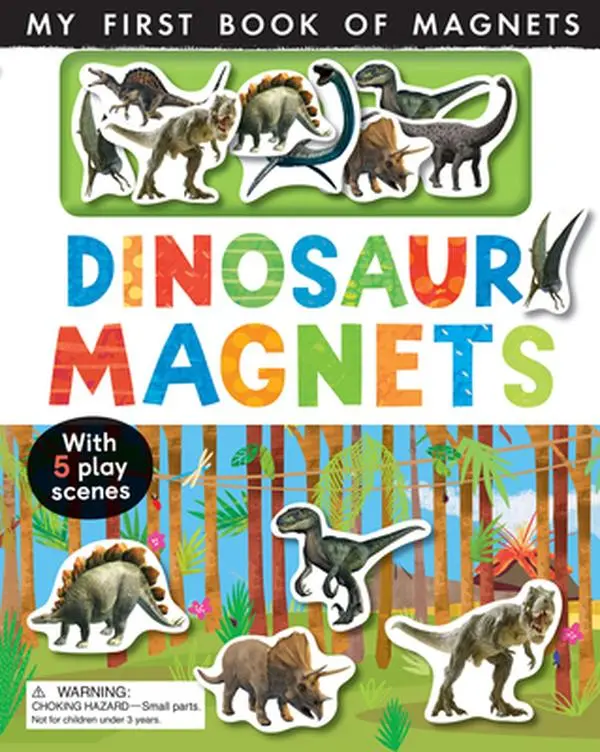USED Interactive First Book - Dinosaur Magnets (Paperboard Board Book) by Nicola Edwards, Dinosaurs Themed, Play-Based Learning, 1.36 lbs, English, Educational School & Office Stationery Supply, Learn About Dinosaurs