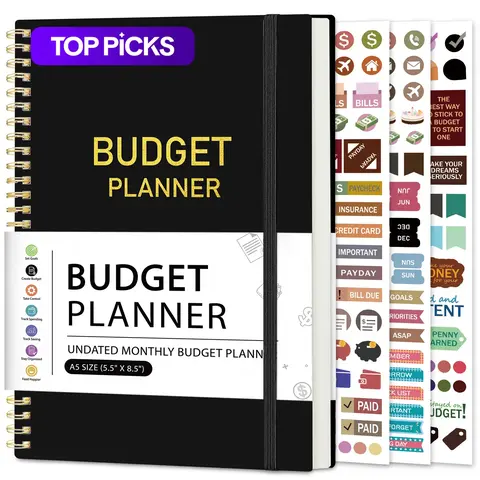A5 Monthly Budget Financial Planner and Expense Tracker Notebook, Undated Bill Organizer, Budget Planners, and Finance Planner for Money Management, Office Stationery #GLOBAL PICKS