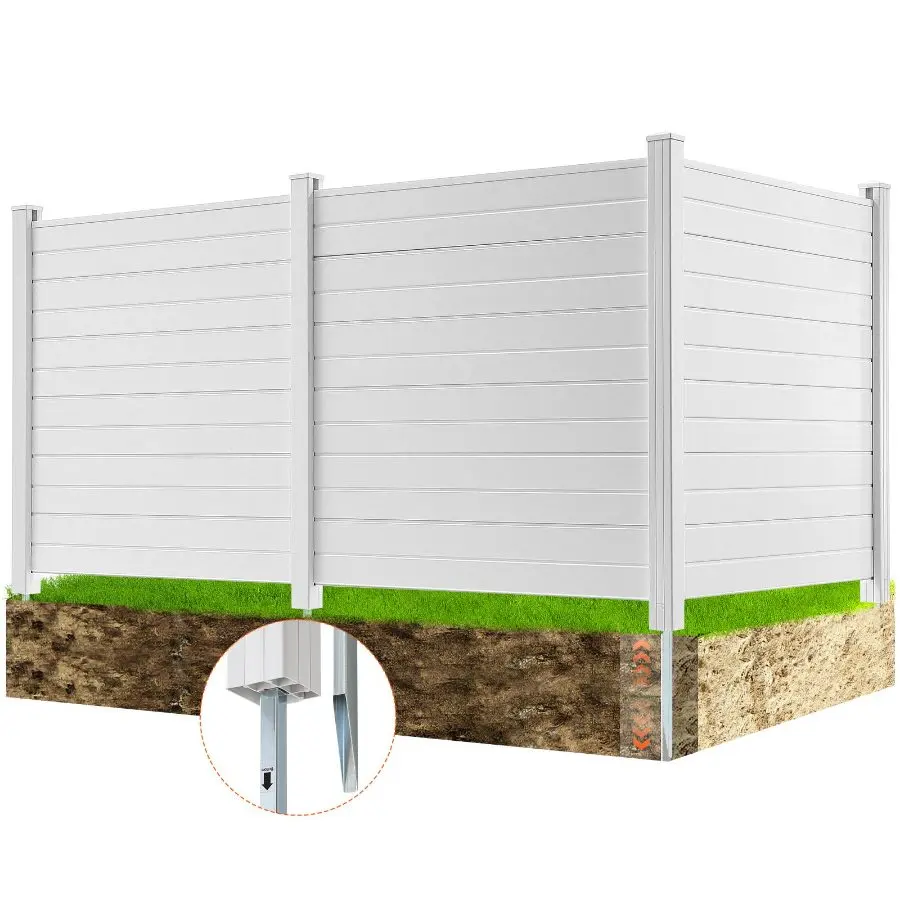 【Summerfinds】VEVOR Horizontal Privacy Fence, 50W x 50H 3-Panel Outdoor Privacy Screen, Perfect to Enclose Trash Can & A/C Units (Tools & Hardware), Perfect To Enclose Trash Can And A/C Units