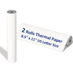 2 Rolls Thermal Printer Paper, Thermal Paper 8.5 X 11 Inch,  Letter Paper Size Thermal Paper Rolls for M08f M832 Portable Printer, A4 Printing Paper roll (1 roll =27 Sheets/7.6m long,?1.18")