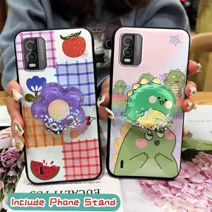 protective Waterproof Phone Case For Nokia C210 Rotatable stand Kickstand Glitter cute phone lens protection Skin feel silicone Fashion Design quicksand Dirt-resistant Soft Case