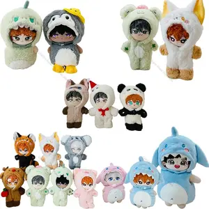 Doll Clothes for 20cm Idol Dolls Outfit Accessories Green Dinosaur Koala One Piece Suit for Plush Toys Kawaii Collection Gifts
