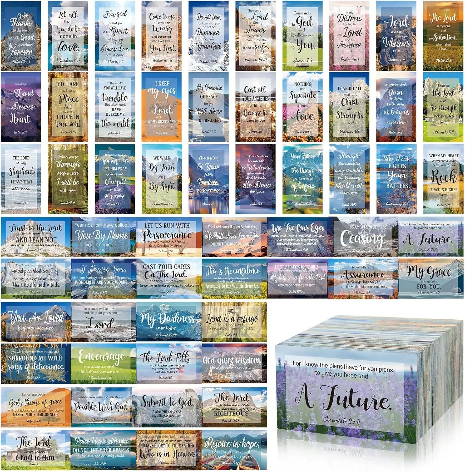 240 Pcs Vintage Style Bible Verse Cards with Full Scripture, Mini Prayer Cards Bulk for Christian Friends, Motivational Inspirational Gospel Quotes Religious Gift (Books, Religion & Philosophy)