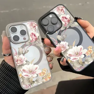 A Stunning and Vivid Floral Design Phone Case for iPhone 16 Pro Max, 16 Plus, 15 Pro, 14, 13, 12, and 11, Featuring New Anti-drop Protection and Magnetic Closure/Ideal Gift for Family, Friends, Partners/MKLCX183