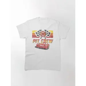 Cars McQueen Pit Crew Red Distressed  Classic T-Shirt