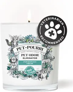 Pawsitively Fresh Pet Odor Deodorizer Candle, Burns Up to 45 Hours, Aromatherapy & Air Freshener with Essential Oils, Plant Based Ingredients & Wax, Vet Approved, Jasmine Pear Scent