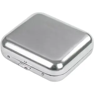 Mini Pocket Ashtray Windproof Ashtray with Lid, Stainless Steel Car Ash Tray for Compact Cigarette Snuffers, Indoor/Outdoor, 2.36 Inch, Silver