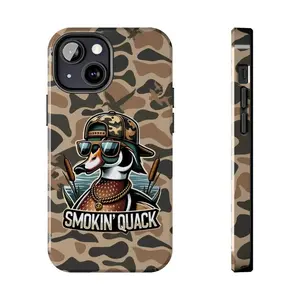 Smokin Quack Duck Camo iPhone Case, Ol' School Waterfowl Duck Cover, Mallard Duck Camo, Southern Phone Cases Phone Cover Hard Case Tough 2-piece Phone Case