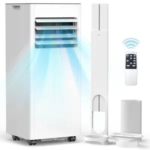 [Summer Vibes] KISSAIR 8,000/10,000 BTU Portable Air Conditioners Cool Up to 350/450 Sq.Ft, 4 Modes Portable AC Unit with Remote Control/LED Display/24Hrs Timer/Installation Kits for Bedroom/Home/Office/Dorms, White