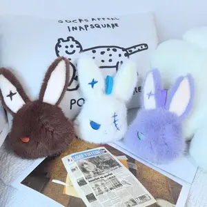 Edgy Bunny Plush Keychain Set Gothic Rabbit Bag Charms