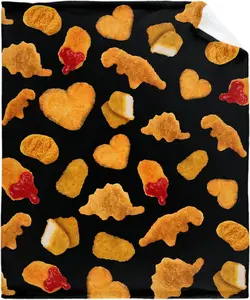 Chicken Nuggets Throw Blanket - Soft Comfortable Flannel Blanket, Warm Cozy Bed Quilt Home Decor for Couch Sofa Bed