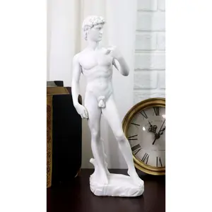 Ebros Michelangelo Masterpiece David Statue Florence Cathedral Renaissance Art King David Figurine Catholic Christian Biblical Historical Hero Sculpture (Off White)
