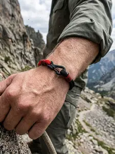 Men's Outdoor Umbrella Rope Braided Bracelet, Men's Hiking Jewelry, Stylish Accessory for Adventure Enthusiasts, Durable and Trendy Design