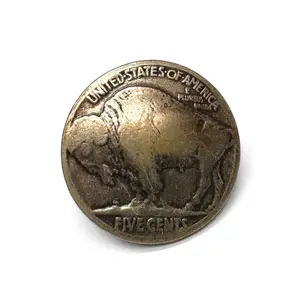 Domed Buffalo Nickel for Craft Accents - Snap - Rivet - Button