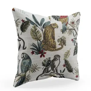 Plutus Brands PBHF1011-2626-DP 26x26 in. Linen Double Sided Jungle Luxury Throw Pillow, Multi-Color, Dry Clean Only